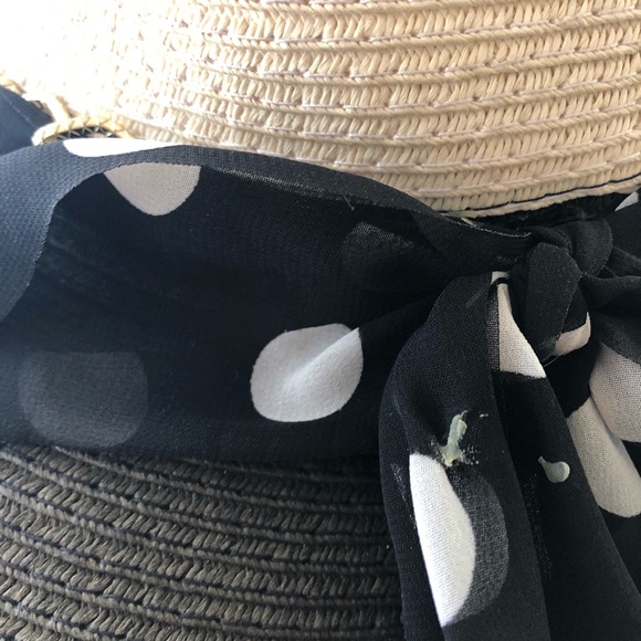 Vintage Milani Polka Dot Chain Straw Floppy Hat main image 6